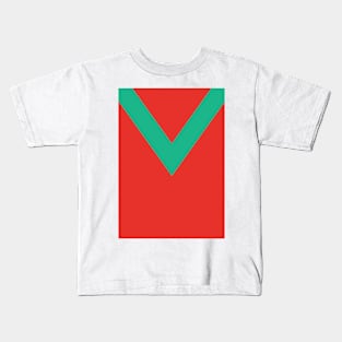 Glentoran 1965 Retro Red and Green Chevron Kids T-Shirt